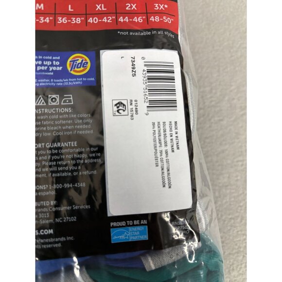 Hanes Mens Comfort Flex Waistband Soft Boxer Brief 5-Pack Multicolor Large NWT's - Picture 4 of 6